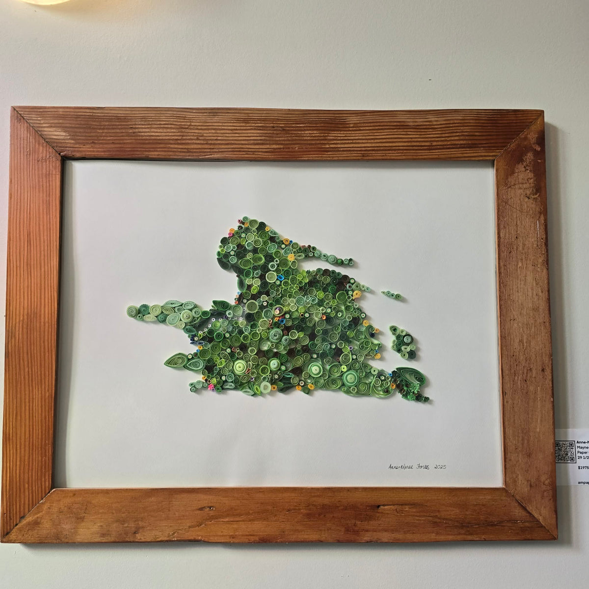 Mayne Island paper quilling map artwork by Anne-Maree Fortes