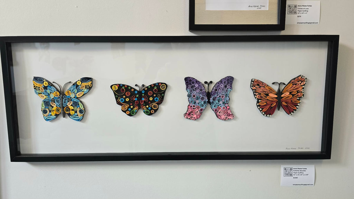 Butterfly Beauties, four quilled paper butterflies by Anne-Maree Fortes