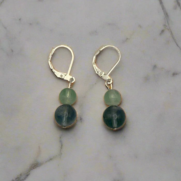 Fluorite crystal earrings on sterling silver hooks by Krylo Crystal Creations
