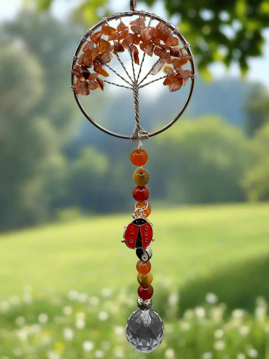 Carnelian Tree of Life Suncatcher | Krylo Crystal Creations
