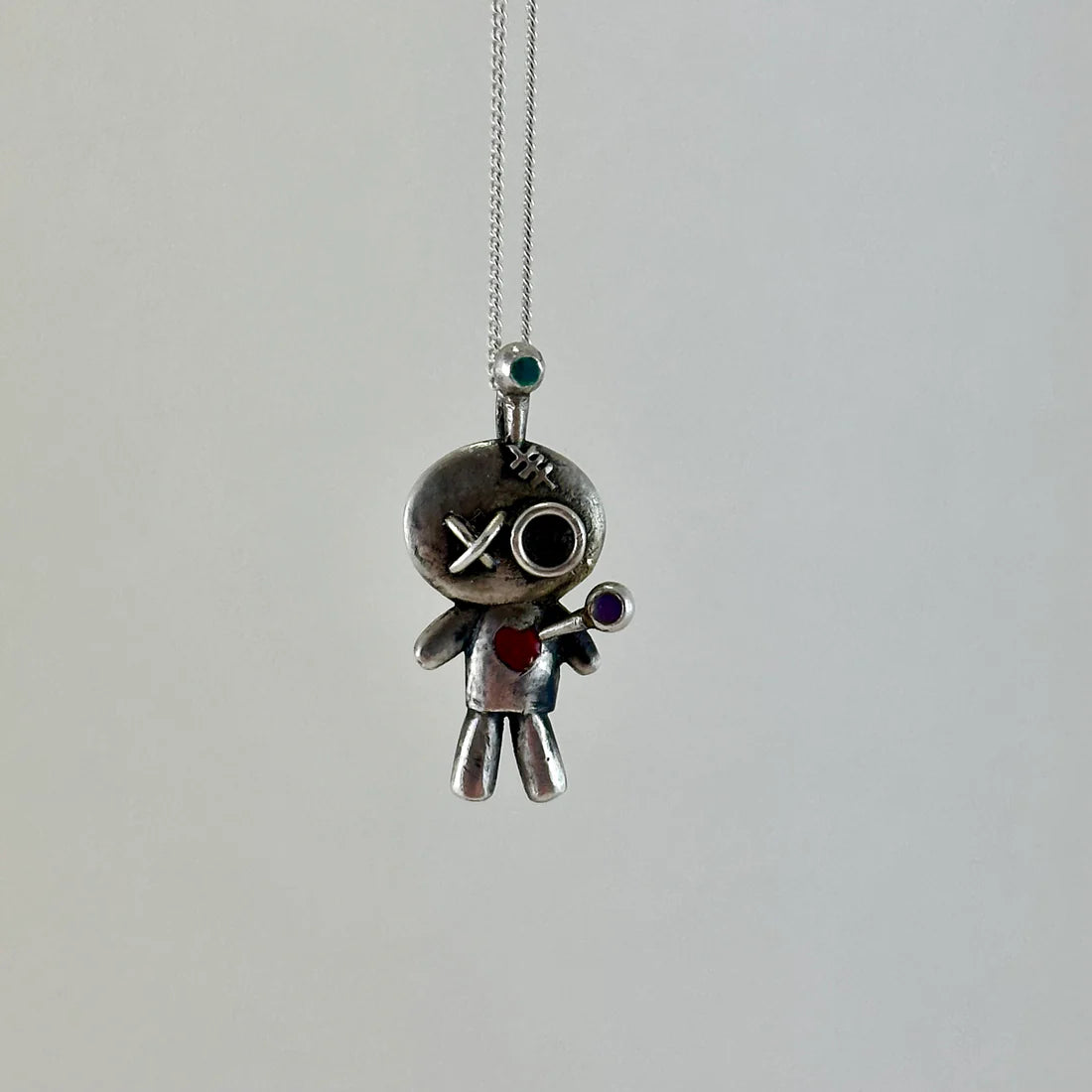 Mini voodoo doll pendant by purple butterfly studios