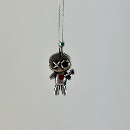 Mini voodoo doll pendant by purple butterfly studios