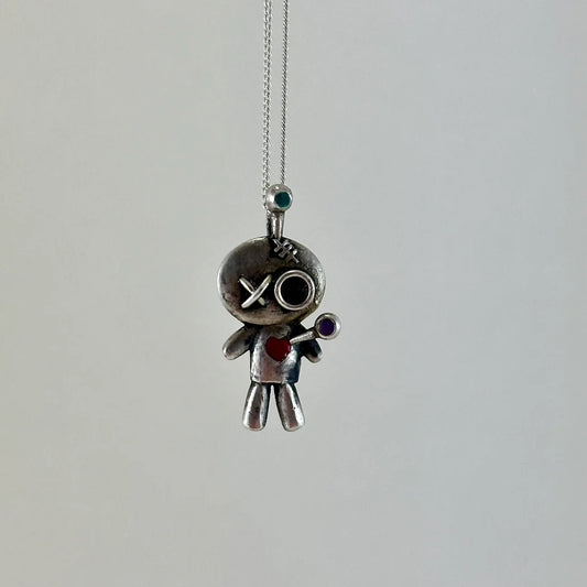 Mini voodoo doll pendant by purple butterfly studios