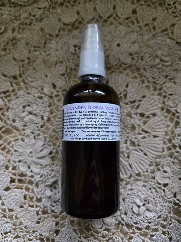 Lavender floral water hydrosol by Nomads Essentials, Mayne Island BC