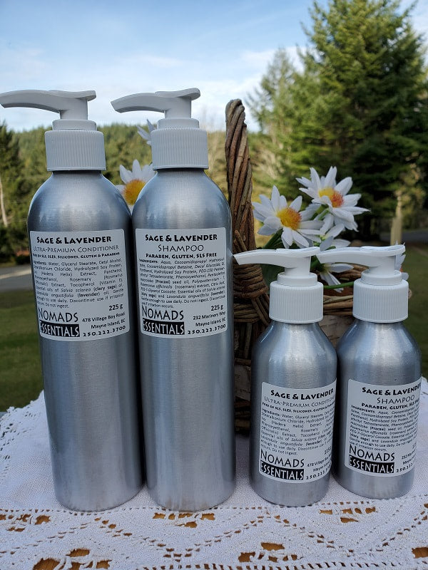 Silk Protein shampoo and conditioner by Nomads Essentials, Mayne Island BC